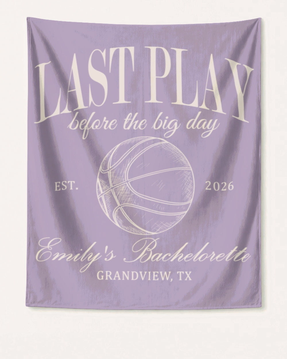 Last Play Before the Big Day - Basketball Banner Orchid