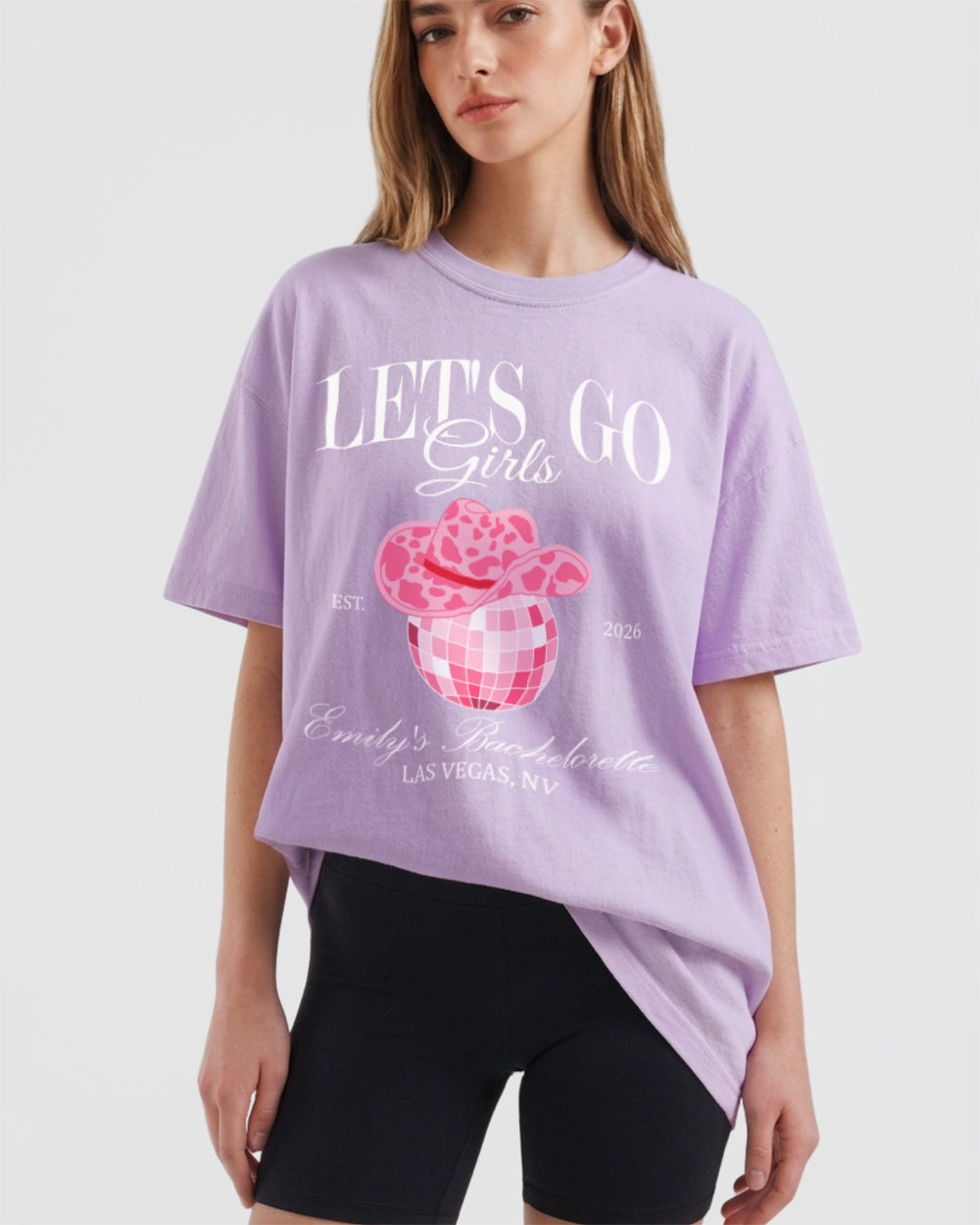 Man, I Feel Like A Bride & Let's Go Girls Disco T-Shirt Orchid