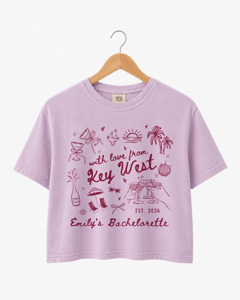 With Love from Key West Crop Top Key West party shirt for destination trips, beach weekends, and bachelorette celebrations