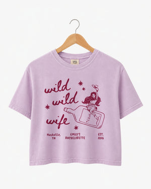 Wild Wild Wife Cowgirl Tequila Crop Top Orchid