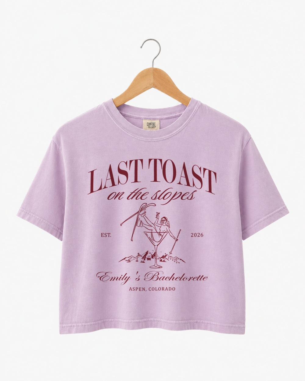 Last Toast on The Slopes Martini Crop Top Orchid