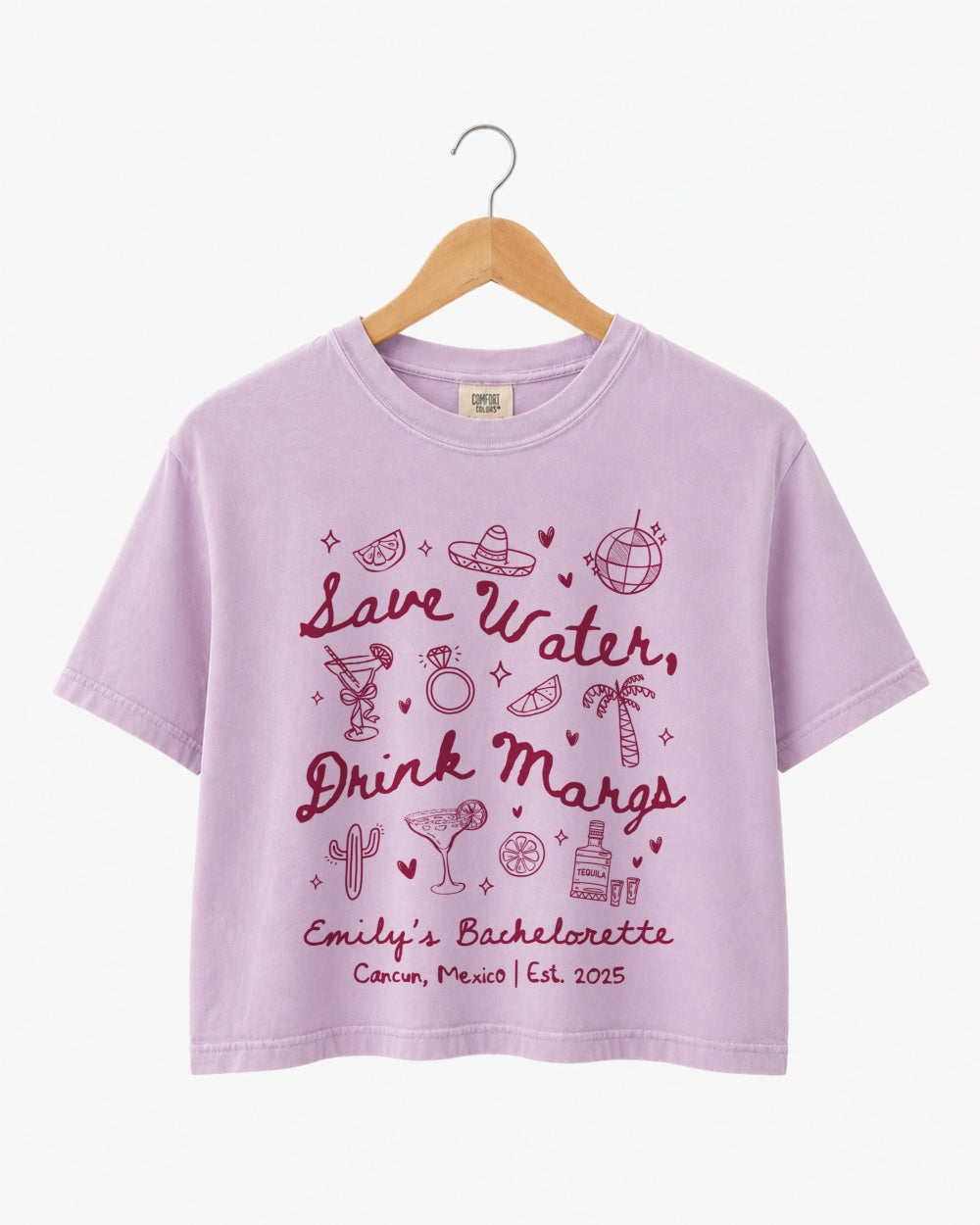 Save Water Drink Margs Crop Top Orchid