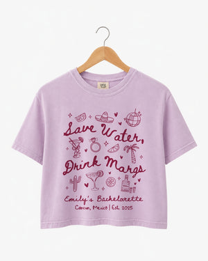 Save Water Drink Margs Crop Top Orchid