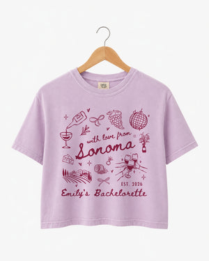 Sonoma party shirt for vineyard trips, wine weekends, and bachelorette celebrations