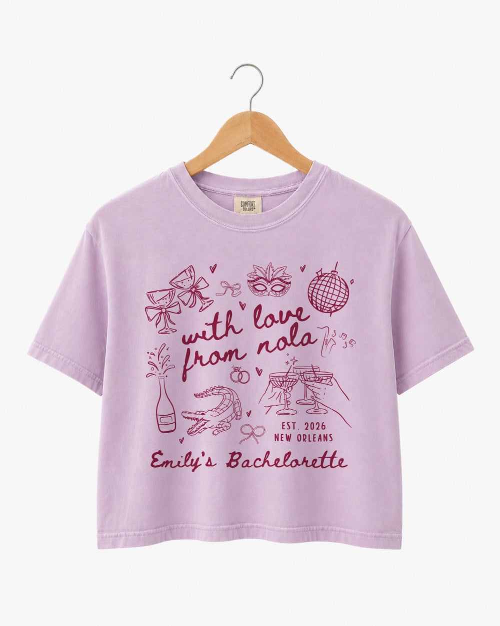 With Love from Nola Crop Top Orchid