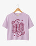 Personalized bride crop top for last rodeo parties and western bridal party looks
