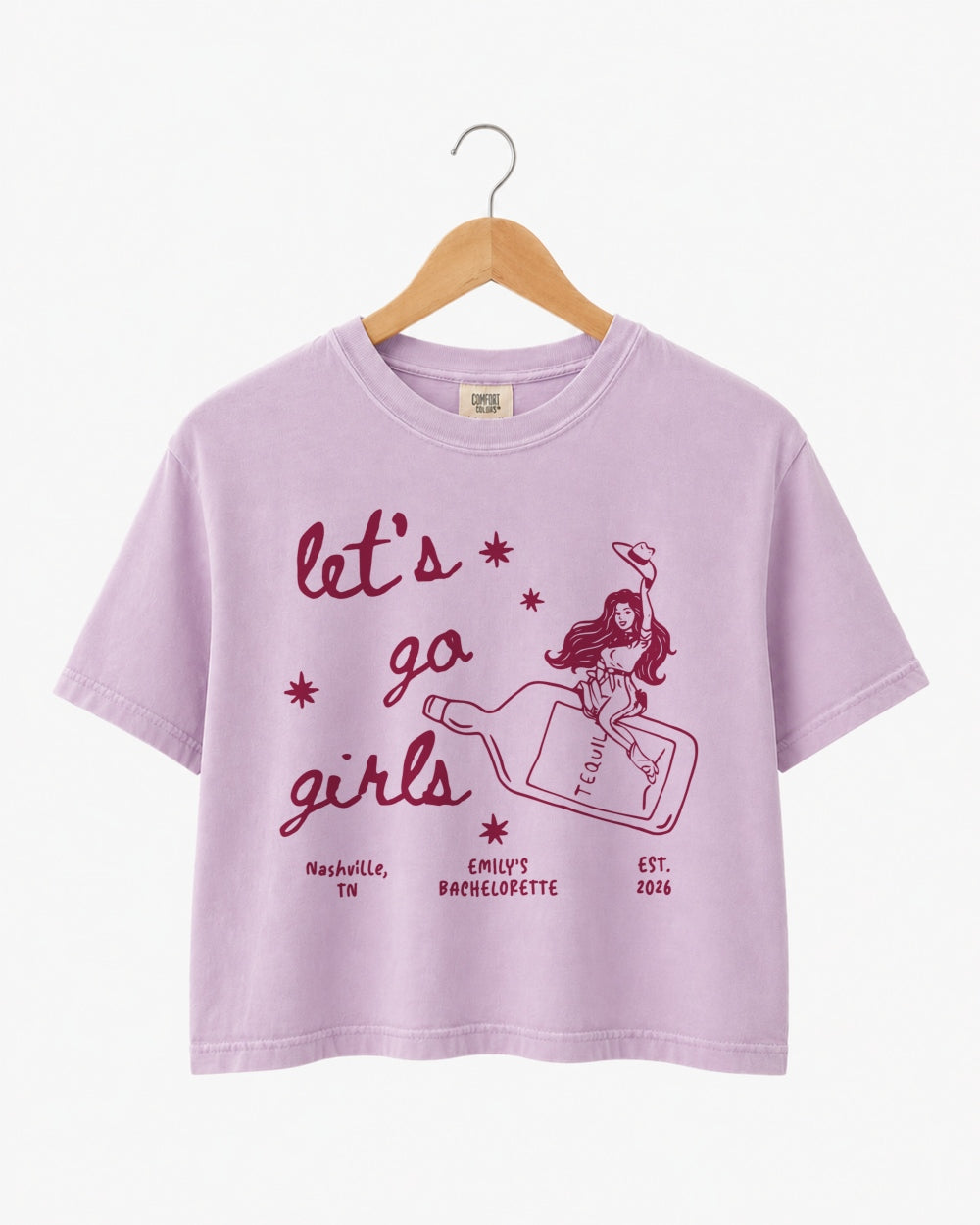 Let's Go Girls Cowgirl Bottle Crop Top Orchid