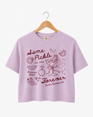 Same Pickle Forever & Last Pickle She'd Ever Tickle Crop Top Orchid