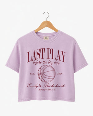 Last Play Before the Big Day - Basketball Crop Top Orchid