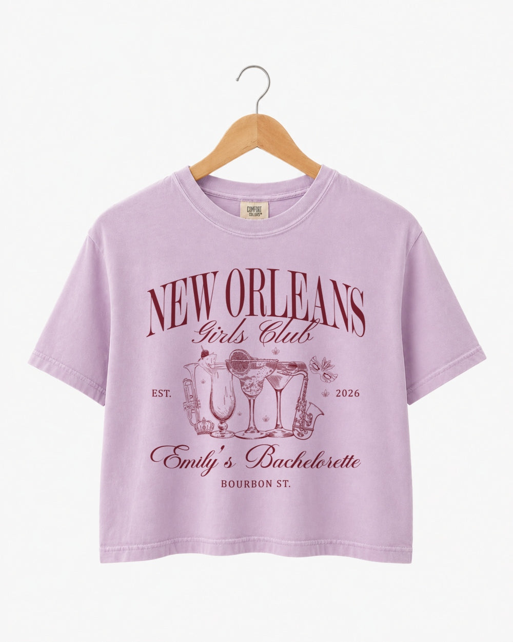 New Orleans Girls Club Crop Top Orchid