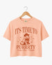 I'm Getting Meowied Bow Crop Top Peachy