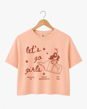 Let's Go Girls Cowgirl Bottle Crop Top Peachy