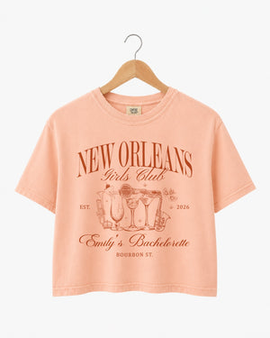 New Orleans Girls Club Crop Top Peachy