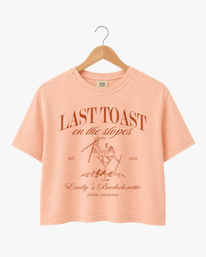 Last Toast on The Slopes Martini Crop Top Peachy