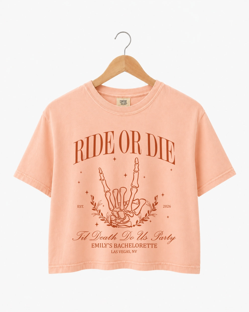 Bride or Die, Ride or Die Crop Top Peachy