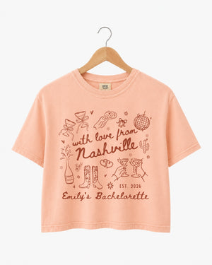 With Love from Nashville Crop Top Peachy
