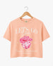 Man, I Feel Like A Bride & Let's Go Girls Disco Crop Top Peachy