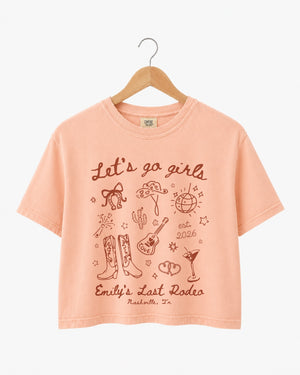 Let's Go Girls Cowgirl Party Crop Top Peachy