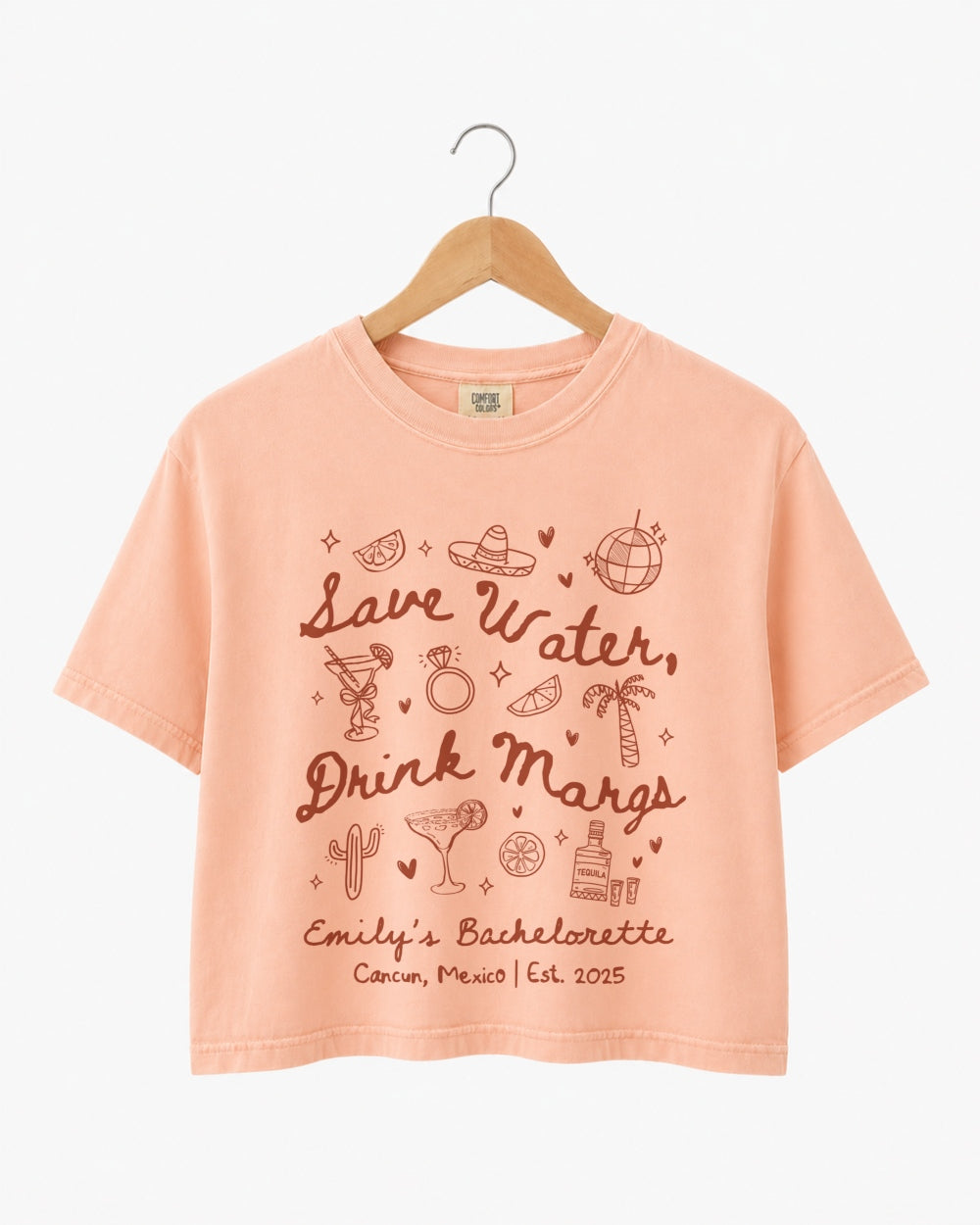 Save Water Drink Margs Crop Top Peachy