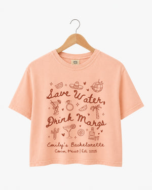 Save Water Drink Margs Crop Top Peachy