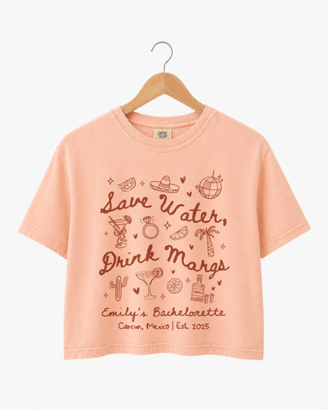 Save Water Drink Margs Crop Top Peachy