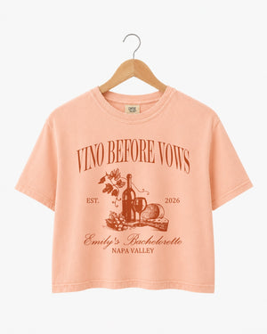 Vino Before Vows Crop Top Peachy