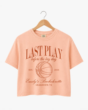 Last Play Before the Big Day - Basketball Crop Top Peachy