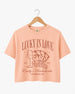 Lucky In Love Wine Cards Crop Top Peachy