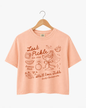 Same Pickle Forever & Last Pickle She'd Ever Tickle Crop Top Peachy
