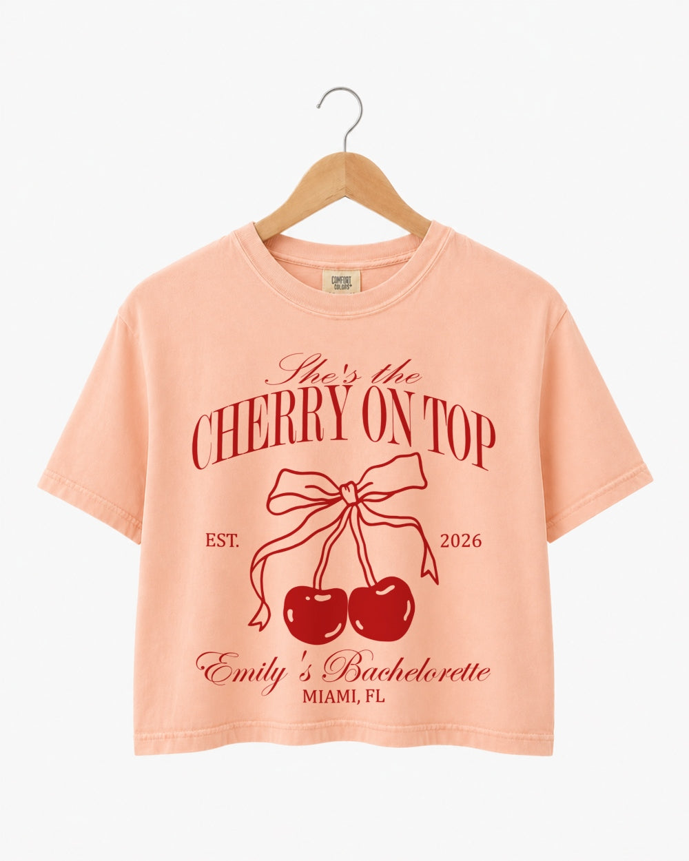 She's The Cherry On Top Crop Top Peachy
