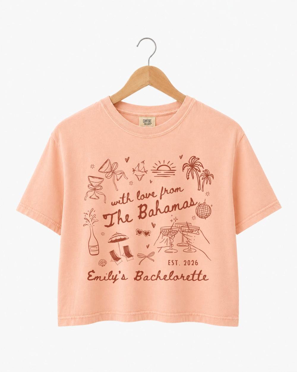 With Love from The Bahamas Crop Top Peachy