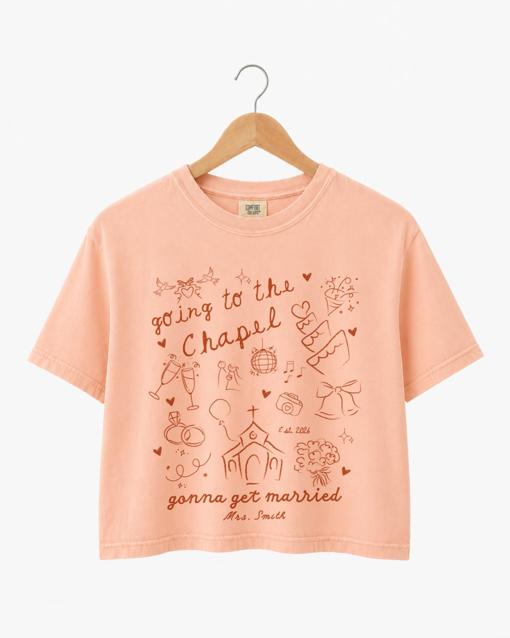 Going To The Chapel Crop Top Peachy