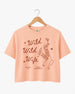 Country bachelorette crop top with Wild Wild Wife graphic for matching bridal party looks
