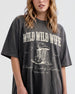 Matching shirts for the country bride and her Wild Wild Wife crew, vintage western tee with ornate cowboy boot graphic and script lettering. Personalized with name, year, and hometown.