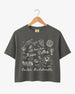 Cropped bachelorette tee with whimsical Napa Valley line-art doodles and script typography. Personalized with bride name, weekend date, and destination for the full bridal crew.
