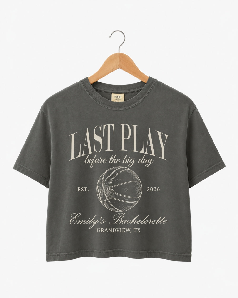 Last Play Before the Big Day - Basketball Crop Top Pepper