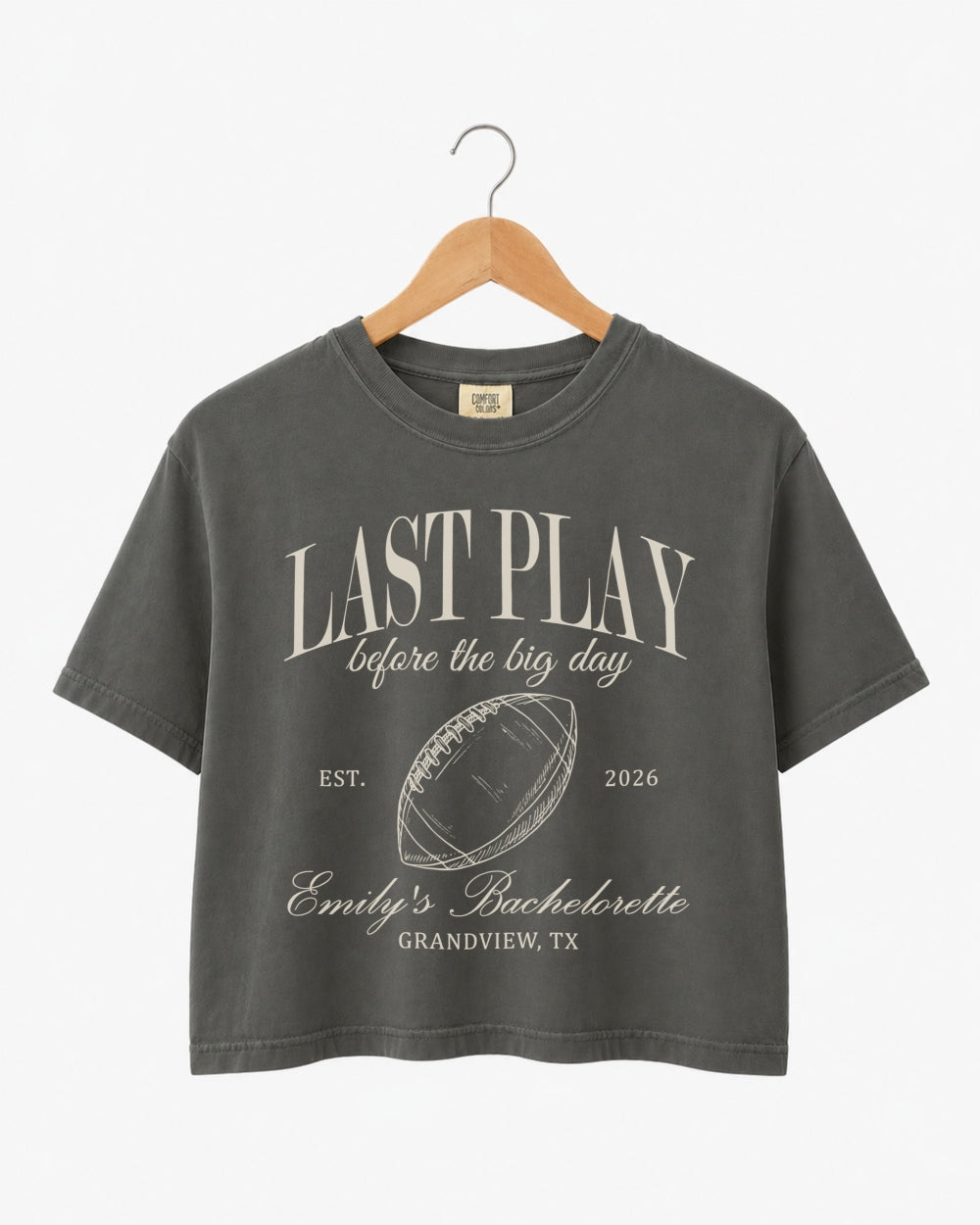 Last Play Before the Big Day - Football Crop Top Pepper