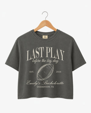 Last Play Before the Big Day - Football Crop Top Pepper