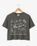 Cropped bachelorette top with playful hand-drawn script art for a Mexico destination weekend. Personalized with bride name, bachelorette title, and year for the full crew.