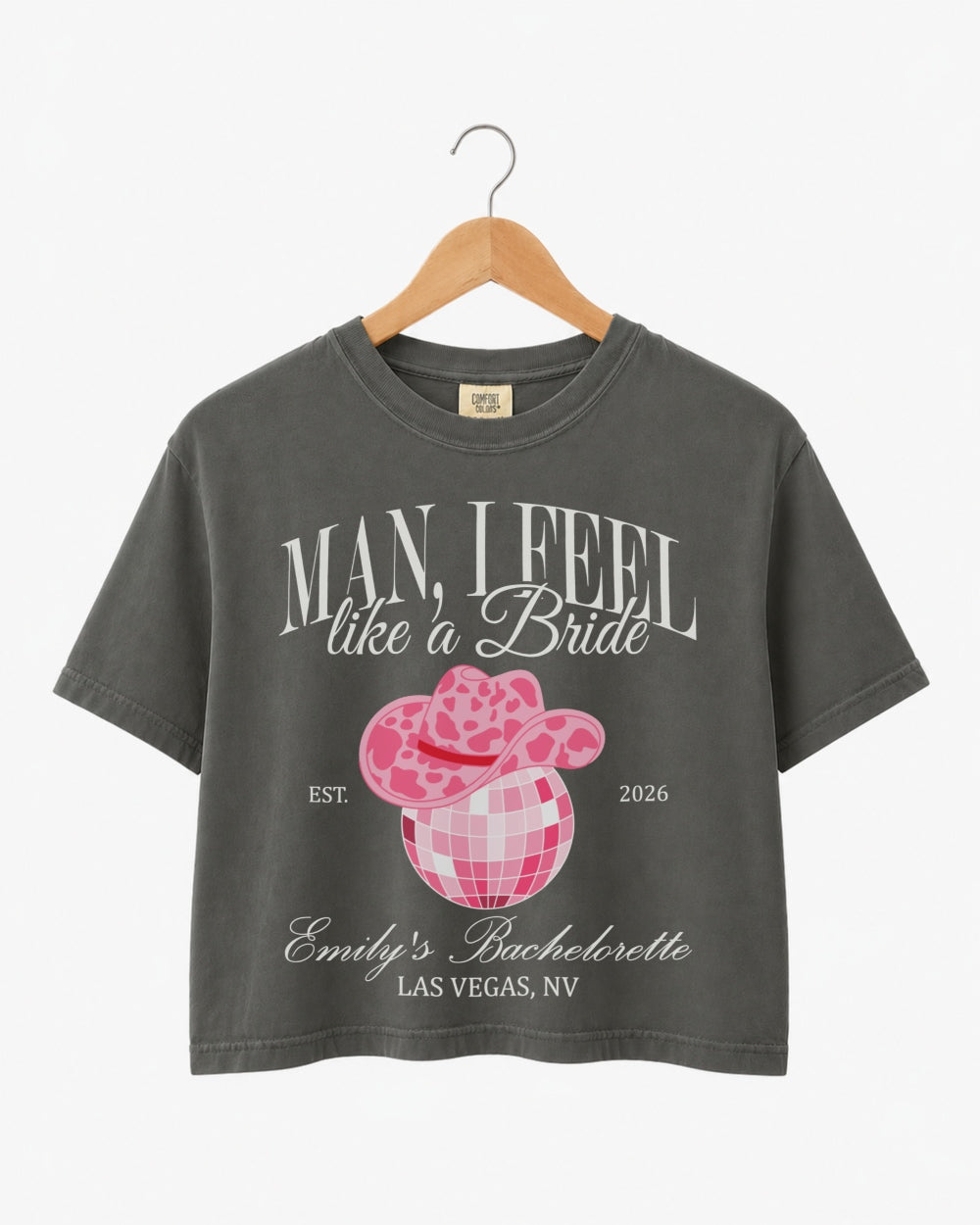 Man, I Feel Like A Bride & Let's Go Girls Disco Crop Top Pepper