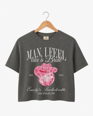 Man, I Feel Like A Bride & Let's Go Girls Disco Crop Top Pepper