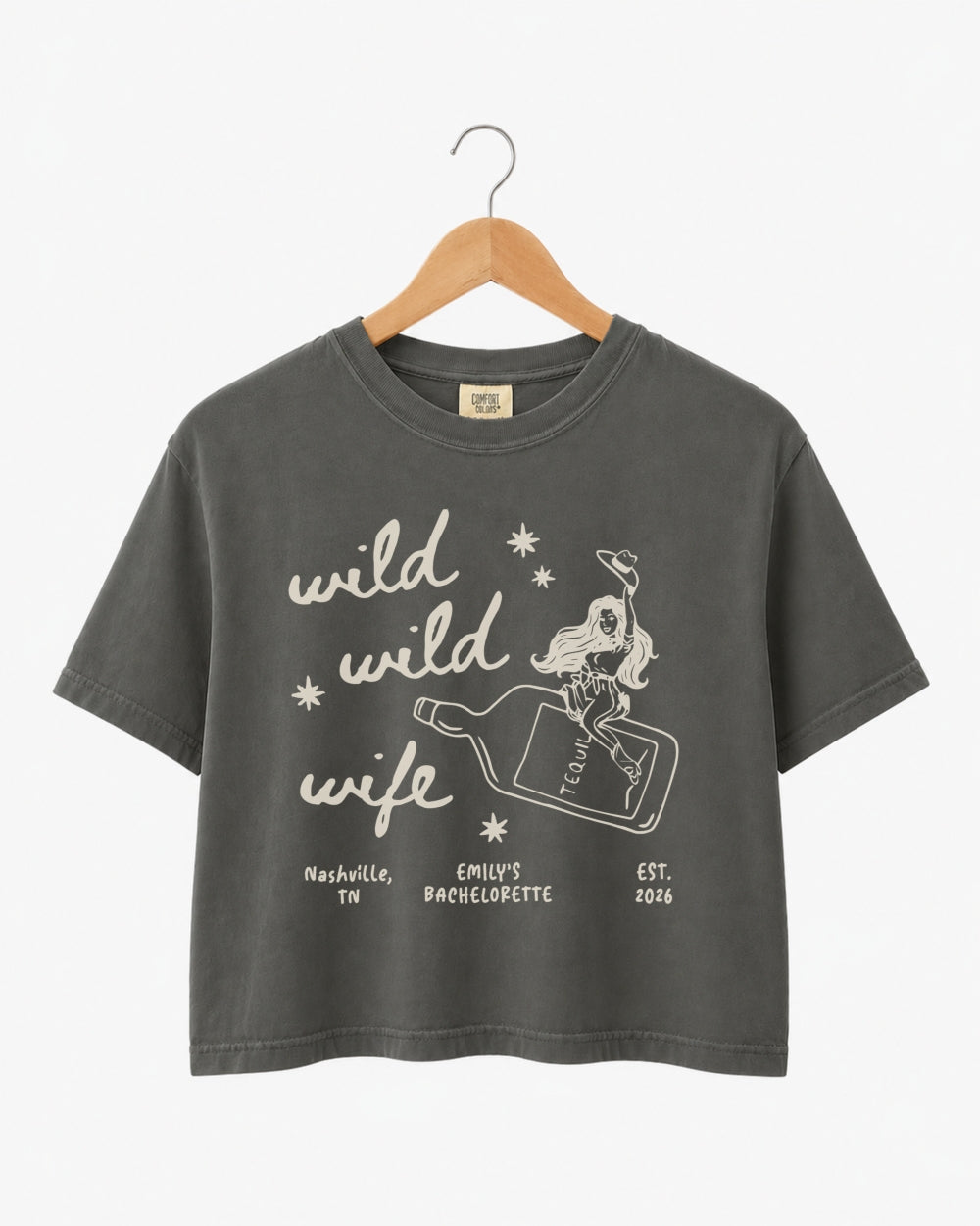 Wild Wild Wife Cowgirl Tequila Crop Top Pepper
