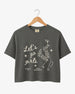 Cropped girls night out tee with vintage line-art illustration and script typography, perfect for a bachelorette party, girls trip, or a night on the town with the whole crew.
