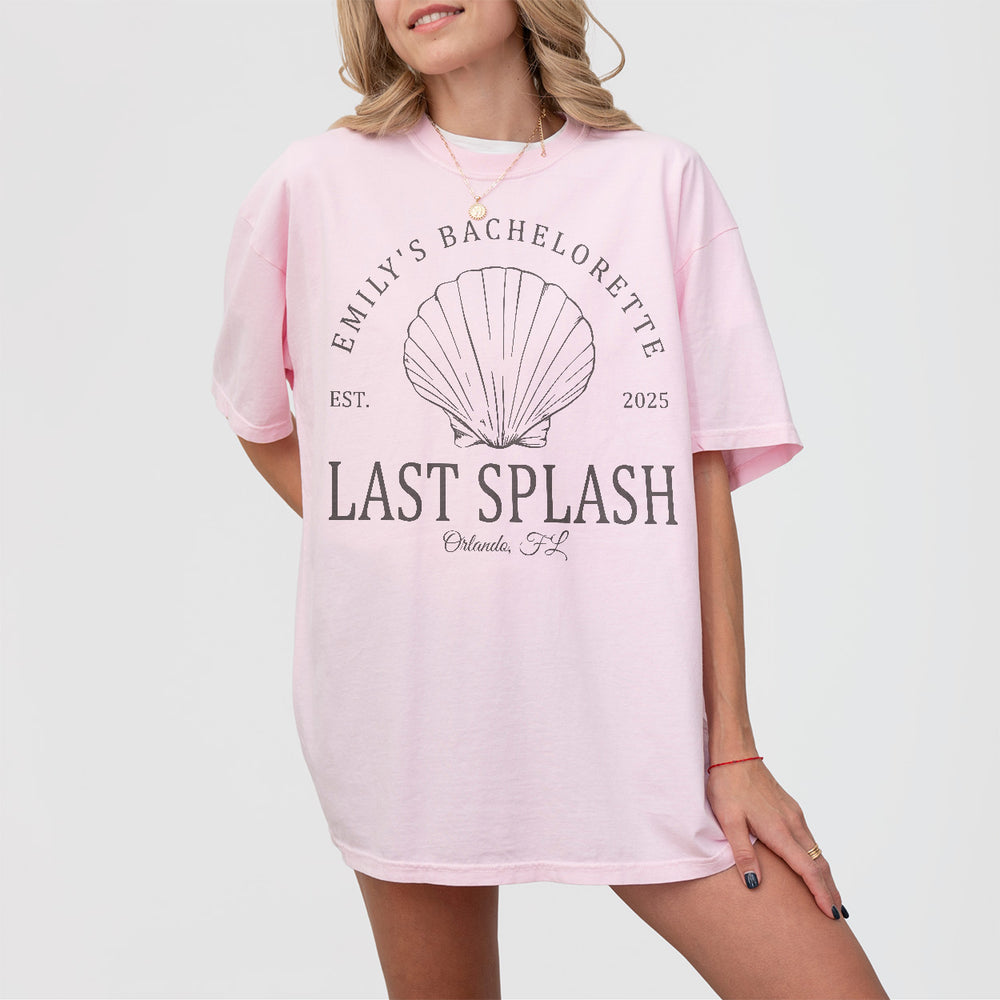 Personalized Last Splash Bachelorette Party Shirt Shell Mermaid Bachelorette Shirt Pool Bachelorette Tshirt Coastal Bridal Party Shirt Beach - Blossom Product Image