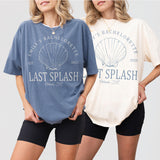 Personalized Last Splash Bachelorette Party Shirt Shell Mermaid Bachelorette Shirt Pool Bachelorette Tshirt Coastal Bridal Party Shirt Beach - matching Image