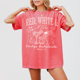 Red White and I do Bachelorette Shirt Custom Fourth of July Bachelorette Party TShirt Patriotic Bride 4th of July Independence Day Bach Tees - Watermelon Product Image