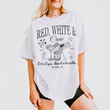 Red White and I do Bachelorette Shirt Custom Fourth of July Bachelorette Party TShirt Patriotic Bride 4th of July Independence Day Bach Tees - White Product Image