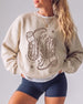 Settlin' Down & Saddlin' Up Cowgirl Boots Sweatshirt Sand