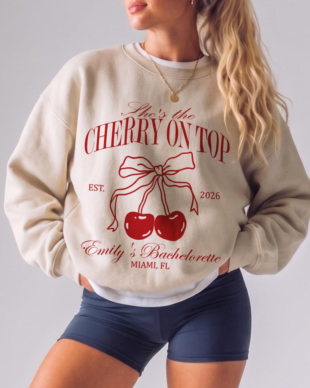 She's The Cherry On Top Sweatshirt Sand