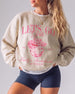 Man, I Feel Like A Bride & Let's Go Girls Disco Sweatshirt Sand
